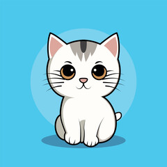 Vector Art of a Cute Cat-Sitting cartoon flat cartoon illustration. cute cat-sitting cartoon vector icon illustration. animal nature icon concept