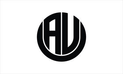 AU initial letter circle icon gaming logo design vector template. batman logo, sports logo, monogram, polygon, war game, symbol, playing logo, abstract, fighting, typography, icon, minimal, wings logo