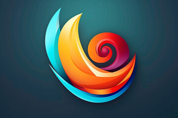 Vibrant logo design incorporating dynamic shapes and vivid colors to evoke the energy of creative expression.