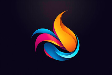 Vibrant logo design incorporating dynamic shapes and vivid colors to evoke the energy of creative expression.