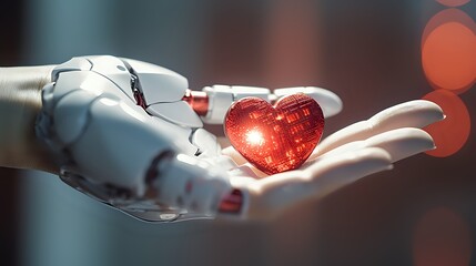 holds a glowing in its hand.