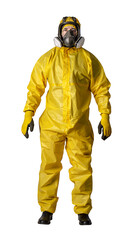 Worker in protective hazmat suit posing - 753131524