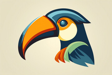 Whimsical toucan logo, with its colorful beak and playful expression, representing tropical charm and diversity.