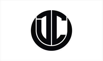 DC initial letter circle icon gaming logo design vector template. batman logo, sports logo, monogram, polygon, war game, symbol, playing logo, abstract, fighting, typography, icon, minimal, wings logo