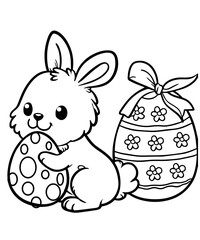 Easter coloring page for kids and adults 