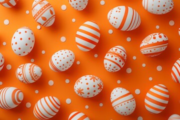 Fototapeta premium easter eggs on an orange background
