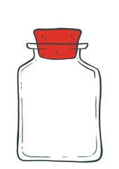 vintage empty jar with cork isolated clip art