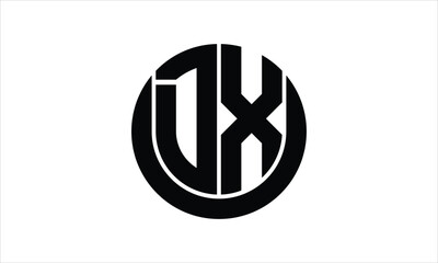 DX initial letter circle icon gaming logo design vector template. batman logo, sports logo, monogram, polygon, war game, symbol, playing logo, abstract, fighting, typography, icon, minimal, wings logo