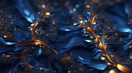 blue abstract snail, blue backdrop Abstract style blue fractal background.an abstract painting in the style of blue, with brilliant layers, intricate depictions of feathers, and dramatic, rich shading - obrazy, fototapety, plakaty