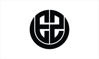 EZ initial letter circle icon gaming logo design vector template. batman logo, sports logo, monogram, polygon, war game, symbol, playing logo, abstract, fighting, typography, icon, minimal, wings logo