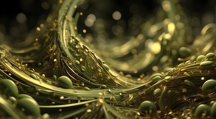lovely background of green. 3D rendering and illustration. Waves with an abstract green liquid background widescreen 16:9 wallpapers