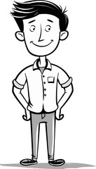 Obraz premium The Reflective Man Thoughtful Contour in Vector Form