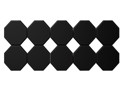 A pattern of the black hexagon design.