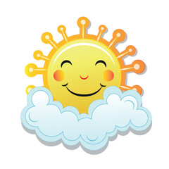 sticker sun behind the clouds