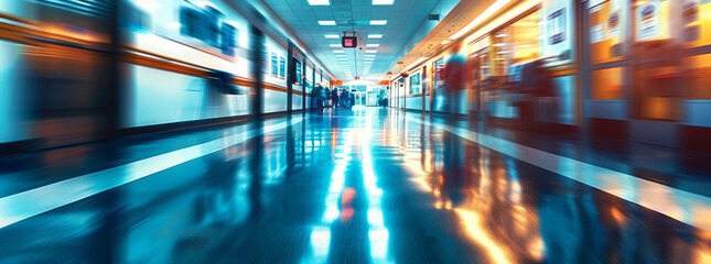hospital emergency department in dynamics blurred banner,generative ai