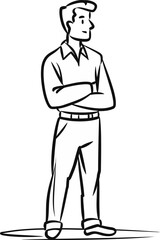 Man and Wind Farm Sustainable Energy in Vector Graphics