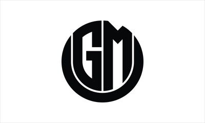 GM initial letter circle icon gaming logo design vector template. batman logo, sports logo, monogram, polygon, war game, symbol, playing logo, abstract, fighting, typography, icon, minimal, wings logo