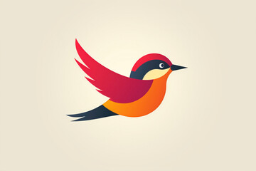 Playful bird logo with a cheerful demeanor, evoking a sense of joy and optimism.
