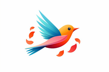 Playful bird logo with a cheerful demeanor, evoking a sense of joy and optimism.
