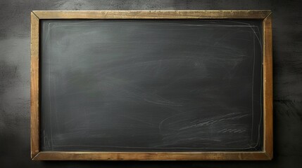 Black slate board wall with chalk stains with empty copy space for text