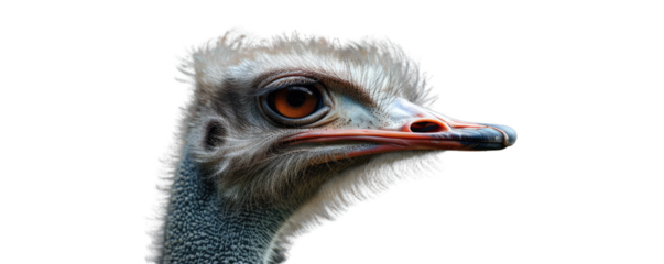 A portrait of the ostrich bird looking for the camera.