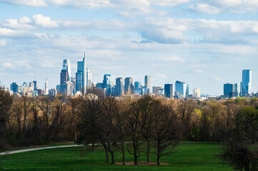 Fototapeta na wymiar Philadelphia city skyline in the morning