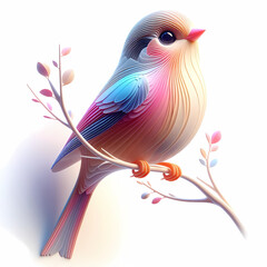 songbird bird watercolor style image with white background - obrazy, fototapety, plakaty
