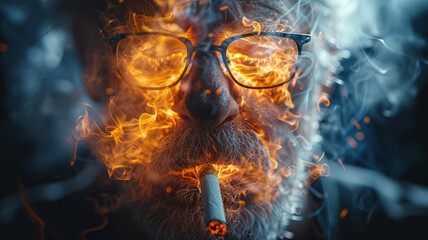 A person's lungs become smoking after many years. The effect of cigarettes on the lungs,generative ai - obrazy, fototapety, plakaty