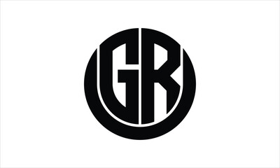 GR initial letter circle icon gaming logo design vector template. batman logo, sports logo, monogram, polygon, war game, symbol, playing logo, abstract, fighting, typography, icon, minimal, wings logo