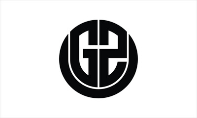 GZ initial letter circle icon gaming logo design vector template. batman logo, sports logo, monogram, polygon, war game, symbol, playing logo, abstract, fighting, typography, icon, minimal, wings logo