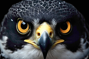 Dynamic peregrine falcon emblem, with its streamlined form and intense gaze, symbolizing speed, power, and agility.