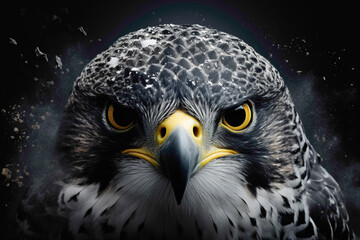 Dynamic peregrine falcon emblem, with its streamlined form and intense gaze, symbolizing speed, power, and agility.