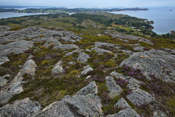 View from the summit of Bremsneshatten in Norway, Europe
