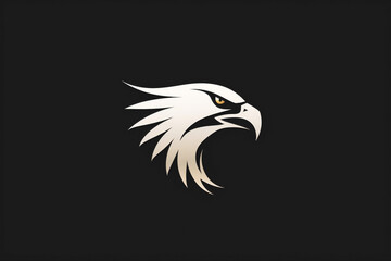 Dynamic hawk silhouette in a sleek and modern logo design, representing vision, focus, and precision.