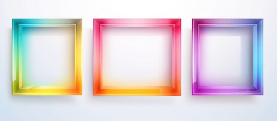 Fototapeta premium Gradient Mesh 2d Illustration of Transparent Picture Frame