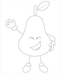 Fruit coloring book page for kids