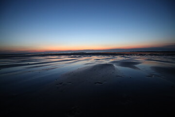 Fototapeta na wymiar Belgian coastline, sunset