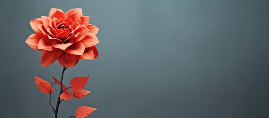 Artificial flower with blank space for text in the background