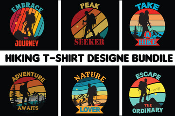hiking t-shirt design bundle