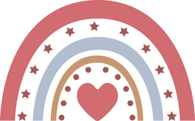 Rainbow clip art design on plain white transparent isolated background for card, shirt, hoodie, sweatshirt, apparel, tag, mug, icon, poster or badge