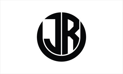 JR initial letter circle icon gaming logo design vector template. batman logo, sports logo, monogram, polygon, war game, symbol, playing logo, abstract, fighting, typography, icon, minimal, wings logo