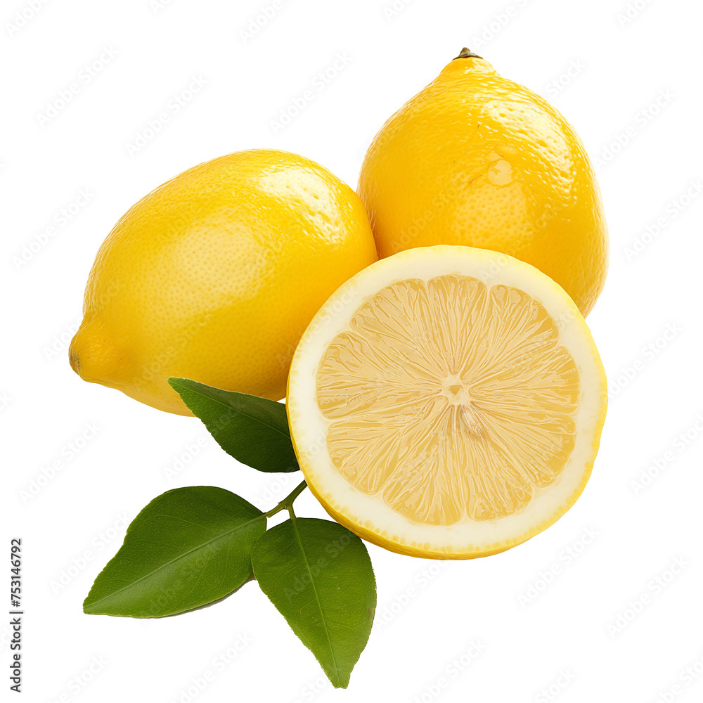 Wall mural Lemon fresh fruits on white background