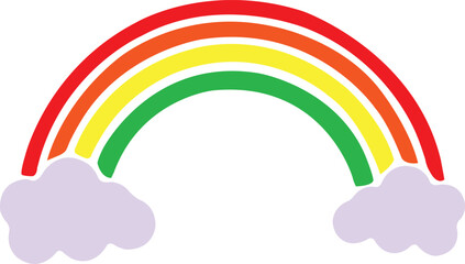 Rainbow clip art design on plain white transparent isolated background for card, shirt, hoodie, sweatshirt, apparel, tag, mug, icon, poster or badge