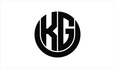 KG initial letter circle icon gaming logo design vector template. batman logo, sports logo, monogram, polygon, war game, symbol, playing logo, abstract, fighting, typography, icon, minimal, wings logo
