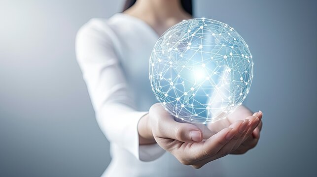 The delicate balance of AI-driven business concepts and human touch portrayed in this captivating image