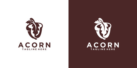 Oak Tree logo template Acorn. inspirational simple logo, acorn vector icon template