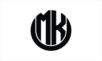 MK initial letter circle icon gaming logo design vector template. batman logo, sports logo, monogram, polygon, war game, symbol, playing logo, abstract, fighting, typography, icon, minimal, wings logo