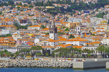 Funchal, Madeira, Portugese island in the Atlantic Ocean and popular nature landscape scenery...