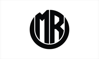 MR initial letter circle icon gaming logo design vector template. batman logo, sports logo, monogram, polygon, war game, symbol, playing logo, abstract, fighting, typography, icon, minimal, wings logo
