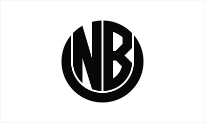 Fototapeta premium NB initial letter circle icon gaming logo design vector template. batman logo, sports logo, monogram, polygon, war game, symbol, playing logo, abstract, fighting, typography, icon, minimal, wings logo